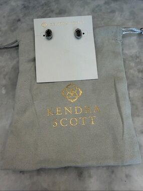Kendra Scott Black and Silver Halo Stud Earrings